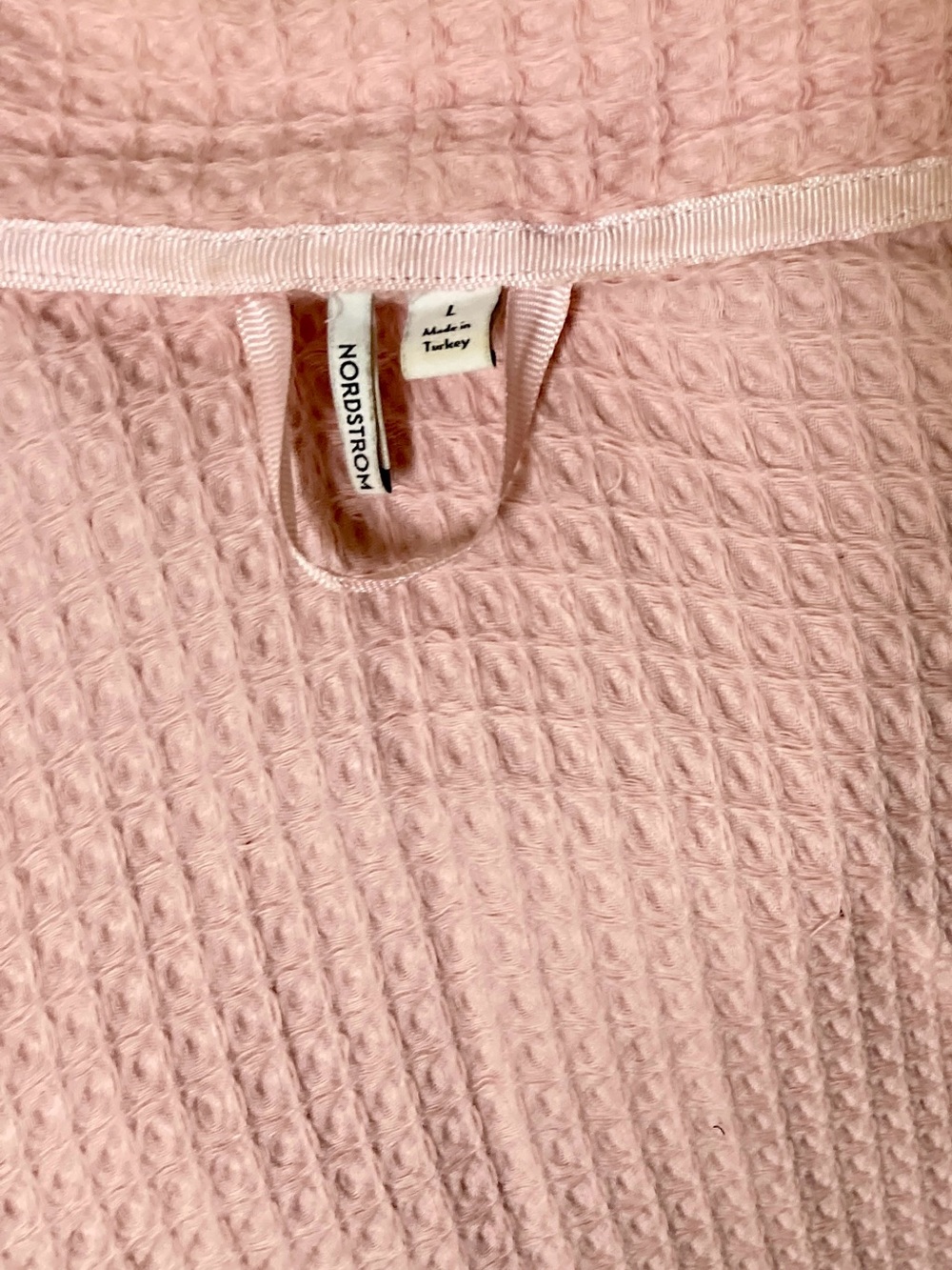 Nordstrom Pink Waffle-Knit Robe with Tie - Picture 5 of 5